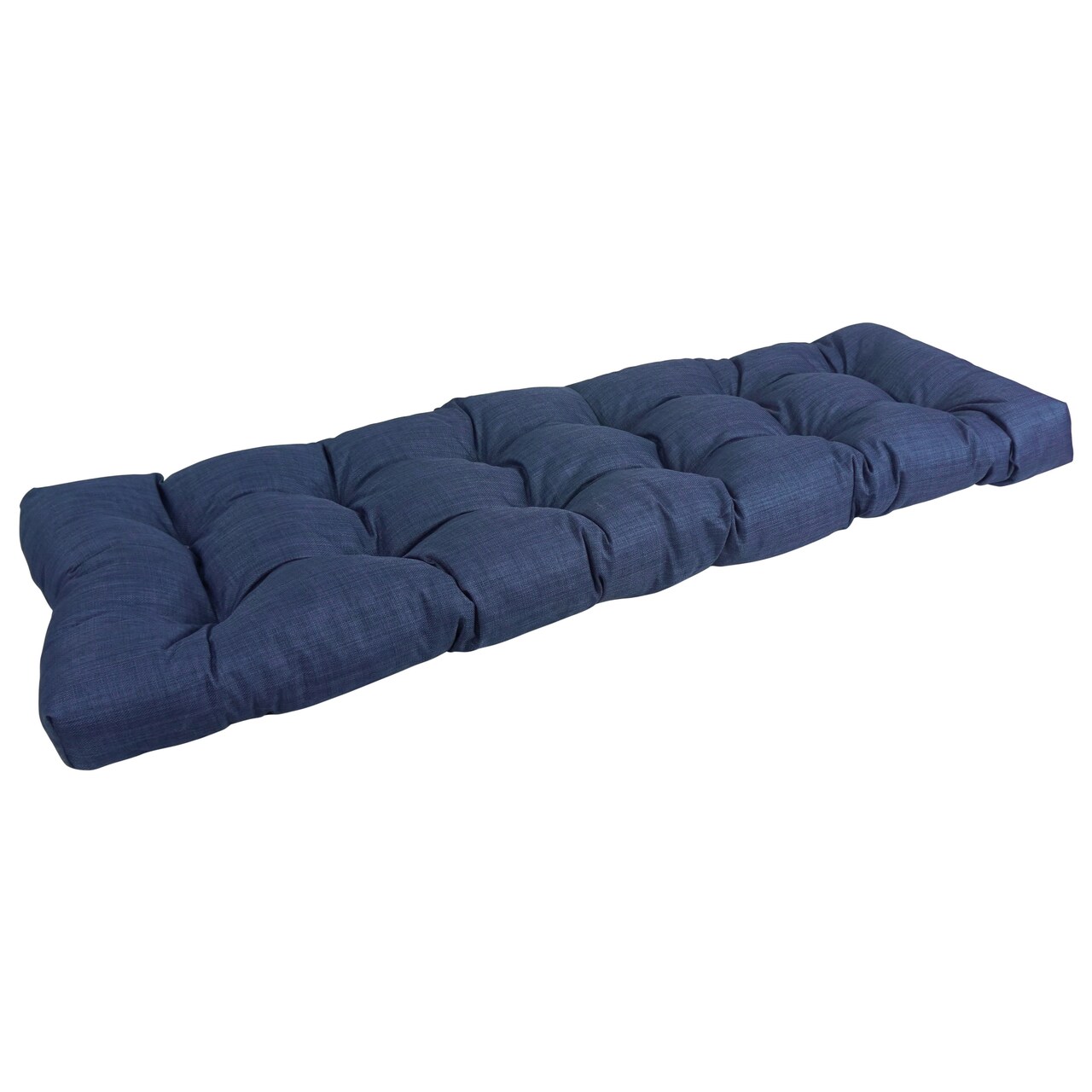55-inch by 19-inch Tufted Solid Outdoor Spun Polyester Loveseat Cushion Blue-Color